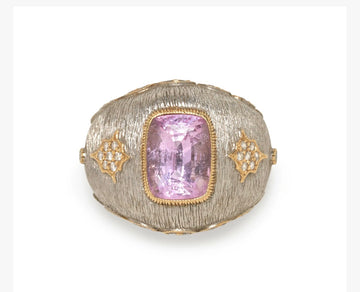 Quiet Flame - 18k bicolor pink sapphire ring - Attributed to Buccelatti - Quiet Flame