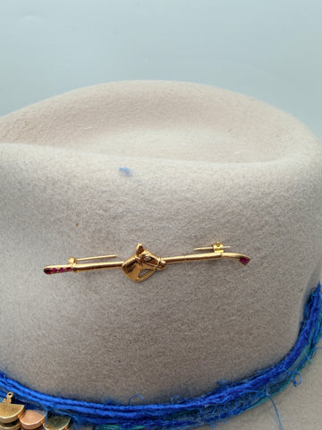 Ruby and Diamond Horse Hat Pin