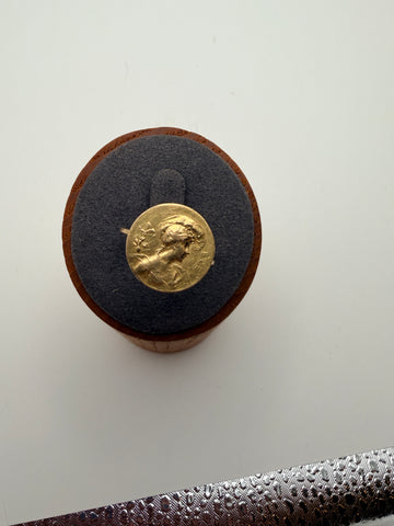 Art Nouveau 14k yellow gold Signet Ring Small