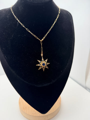 NORTHERN STAR - Edwardian Sapphire Diamond Starburst