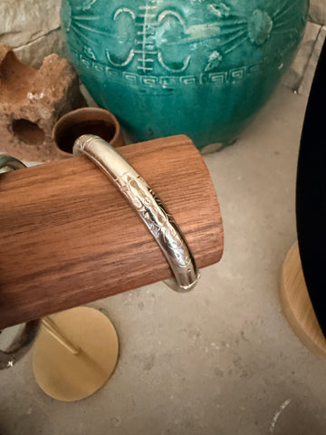 Engraved Winard Sterling Silver  Bangle marked "Winard SS" c. 1950s