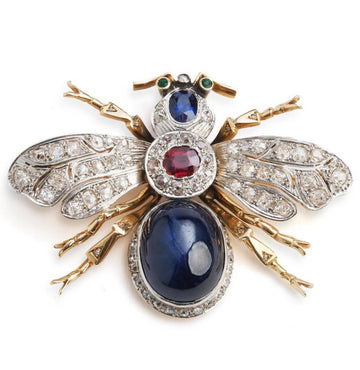FIREFLY -  Star Sapphire, Ruby and Diamond Necklace